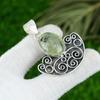 Moss Prehnite Stone Elegant Boho Bezel Ethnic Trendy Pendant 925 Sterling Silver