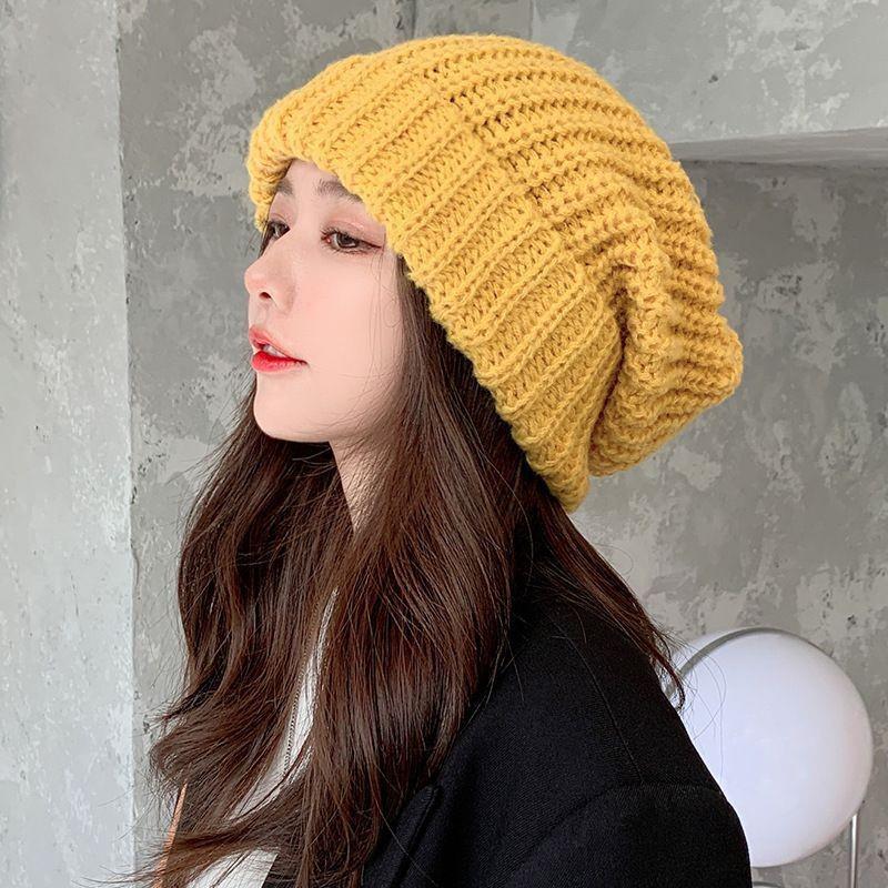 Korean Style Women's Winter Wool Hat: Thick, Warm, Casual Knitted Design for Autumn & Winter