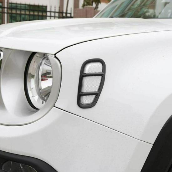 2pcs Front Fender Light Cover Gurad Trim Frame for 2015- Jeep Renegade Black