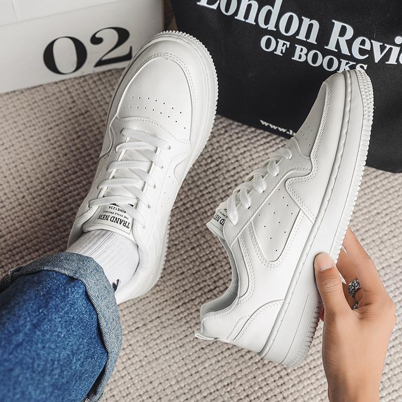 New Fashionable Men's Casual Sports Shoes Outdoor Sports Thick-Soled Shoes Breathable Lightweight White Running Tennis Shoes