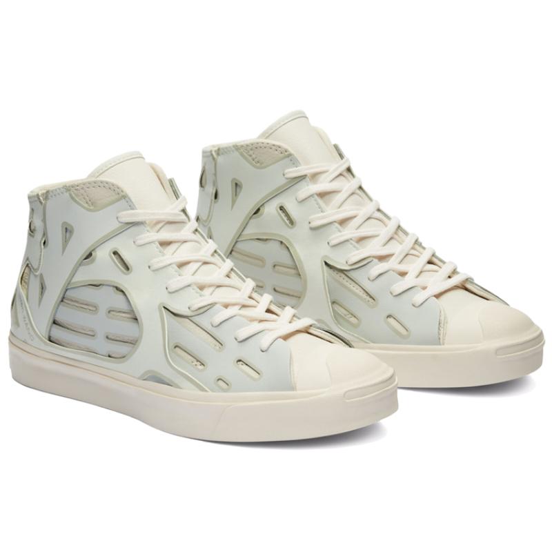 Feng Chen Wang x Converse Jack Purcell Деконструированные Кэжуал Нескользящие Износостойкие Мид-топ Скейтбордические Кроссовки Унисекс Белый Серый