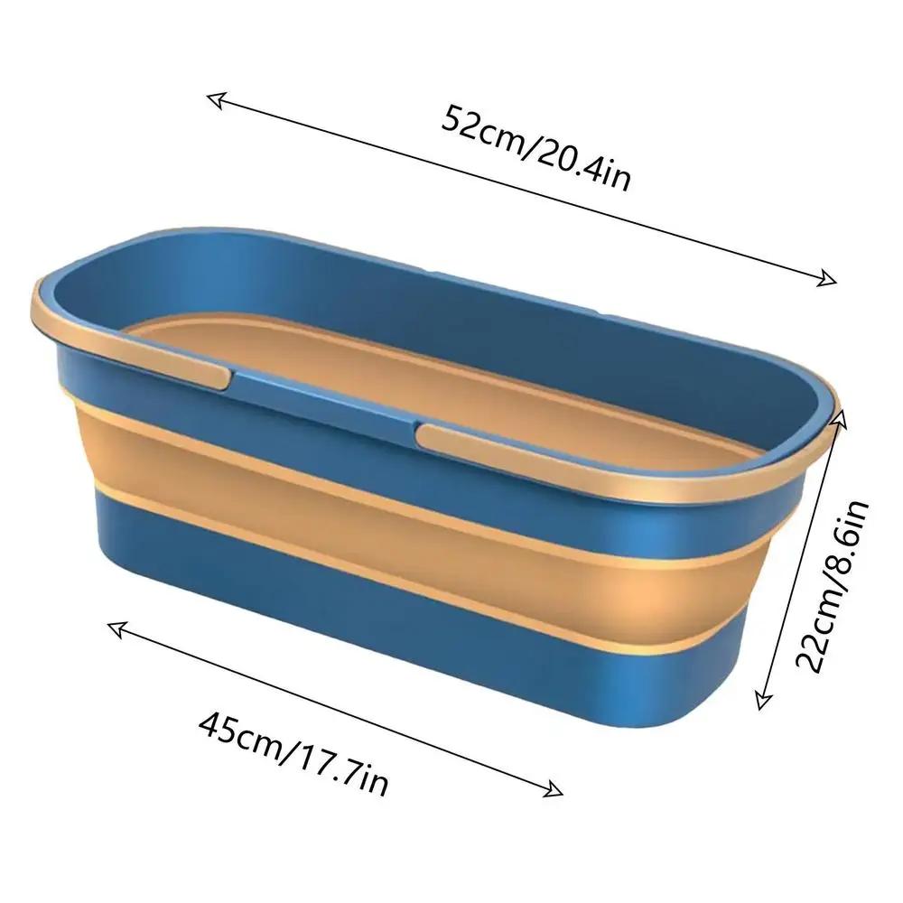 Портативное складное ведро для швабры, бытовое прямоугольное плоское ведро для швабры, прочное складное ведро большой емкости для сухой и влажной уборки, товары для дома
