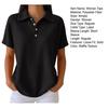 Women Tops Lapel Short Sleeve Buttons Half Placket Shirt Tops Pure Color Waffle Texture Regular Fit Casual Shirt Home Dates Versatile