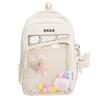 Schoolbag New Japanese Solid Color School Bag Female Middle and High School Students Versatile Large Capacity Backpack Campus Transparent Pain Bag 