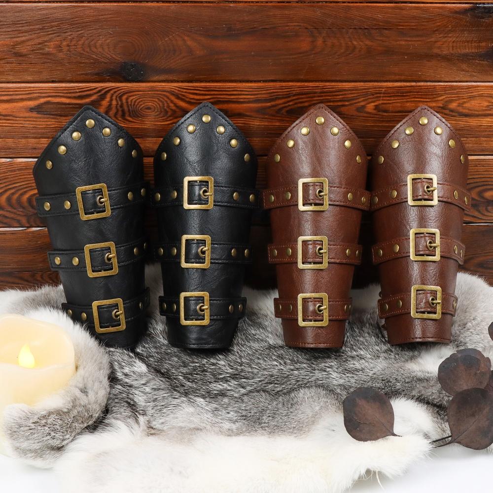 Средневековый пояс Викинг Рыцарь Косплей Клепаный браслет Материал из искусственной кожи На открытом воздухе Рыцарь Верховая езда Платье Косплей Аксессуар для пояса