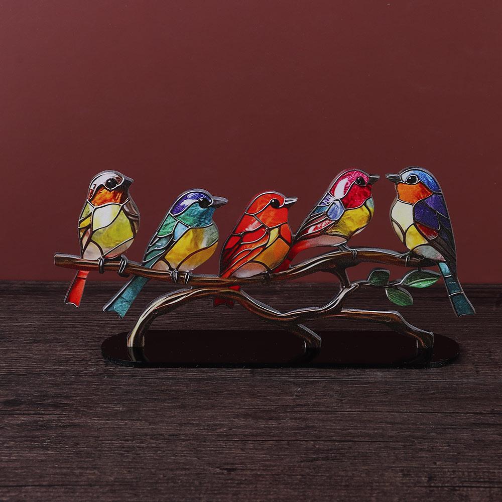 Office Modern Style Birds Figurine Tabletop Bird Decoration Colorful Birds Ornament Desktop Decor