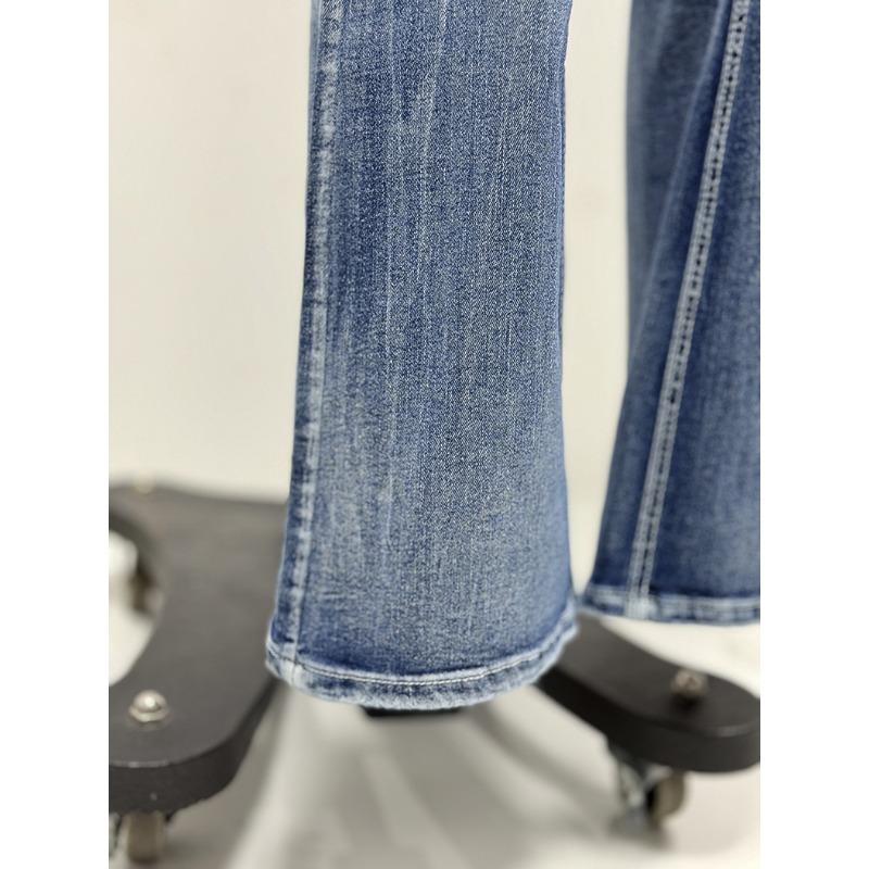 Женские новые весенние джинсы с вышивкой, высококачественные прямые тонкие эластичные брюки