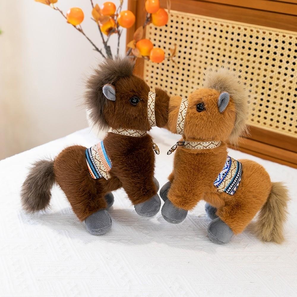 High Quality 23cm Pony Plush Toy Soft Miniature Throw Pillow Doll Realistic Stuffed Horse Zodiac Year of the Horse Gift