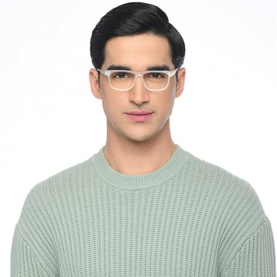 LENSKART BLU | Компьютерные очки с нулевым энергопоглощением | Антибликовые, легкие | Защита от ультрафиолета | Квадратная оправа | Унисекс | Маленькие | LB E16223