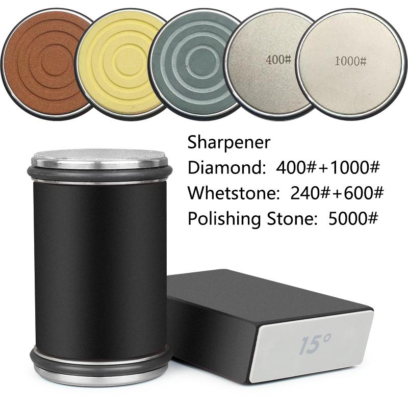 Роликовая точилка для ножей Магнитный держатель для ножей Алмазный точильный камень с углом 15 и 20 градусов Роликовый набор кухонных аксессуаров