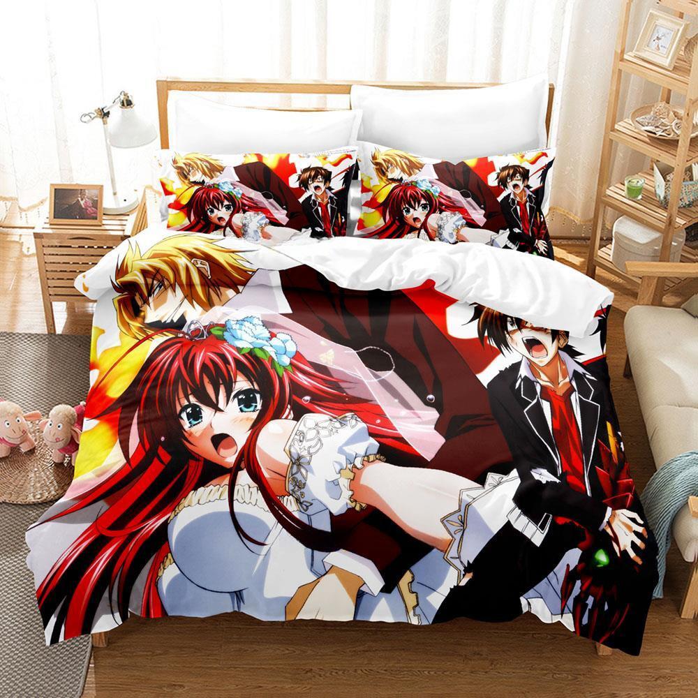 New Kawaii High School DxD Bedding Set Single Twin Full Queen King Size Bed Set Adult Kid Bedroom Duvet Cover Sets Anime Bed