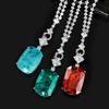 2026 Huabi Jewelry Медное дно Позолоченная Модная Симуляция Цветной Драгоценный Большой Алмаз Роскошный Подвеска Ожерелье 20 * 28