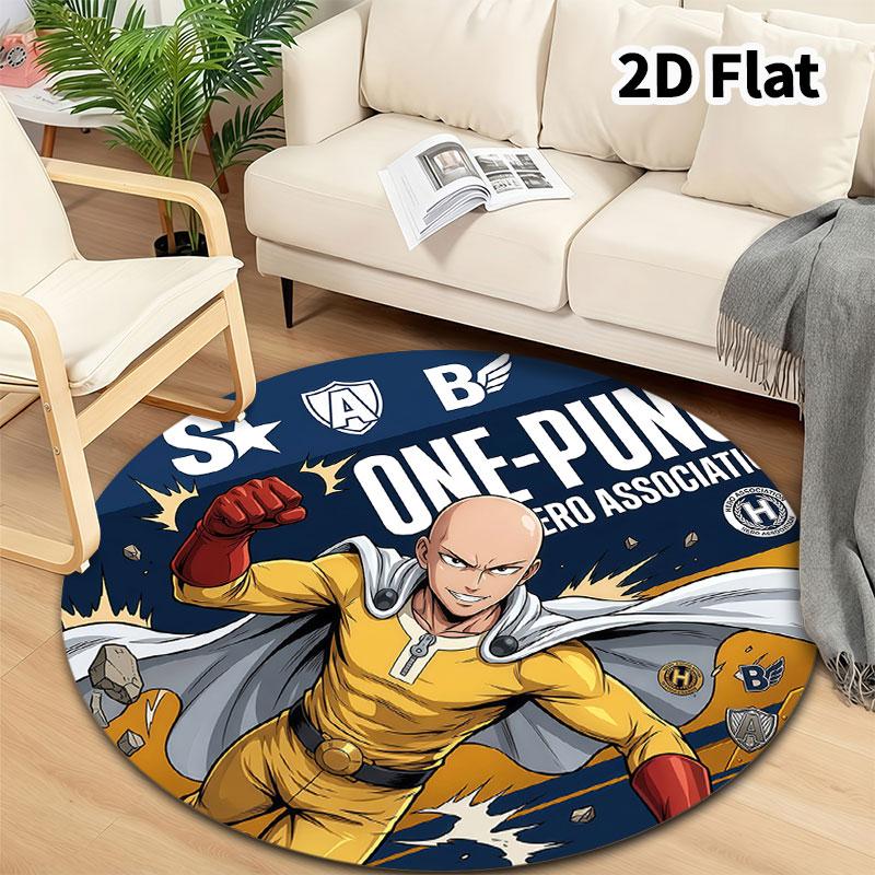 Onepunch Man Round Area Rug Carpet Rug For Living Room Bedroom Sofa Playroom Decor Nonslip Floor Mat