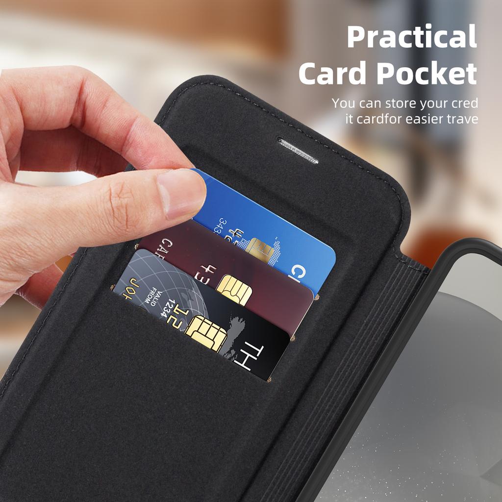 For Samsung Galaxy S24 Magnetic Case RFID Blocking Card Holder Leather Phone Cover