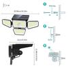 270 LED Solar Wall Light 4 Heads 3000LM 270° LED Street Light IP65 Waterproof Solar Panel Remote Control PIR Motion Sensor Lamp
