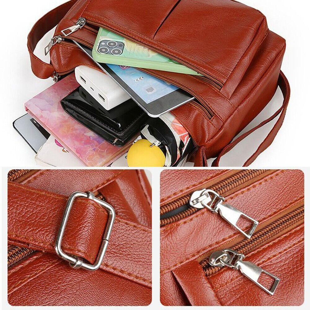 Casual Faux Leathe Womens Shoulder Bags Water Resistant 4 Color Messenger Bag Handbag Womens