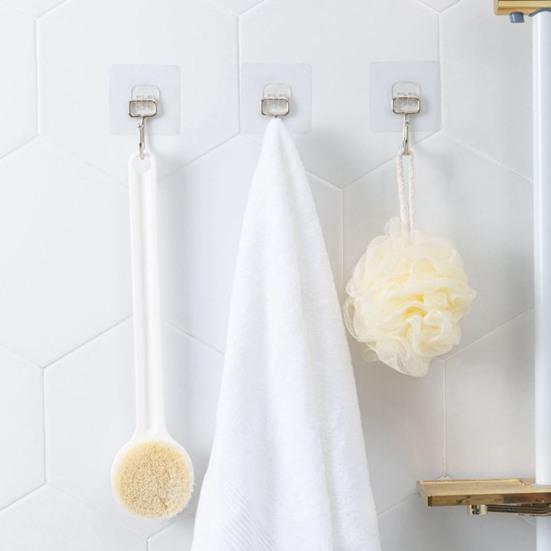 50 шт. крючков без пробивки самоклеящиеся противоскользящие отличная липкость бесследное удаление легко устанавливается на плитку стекло дерево водонепроницаемый ванная кухня