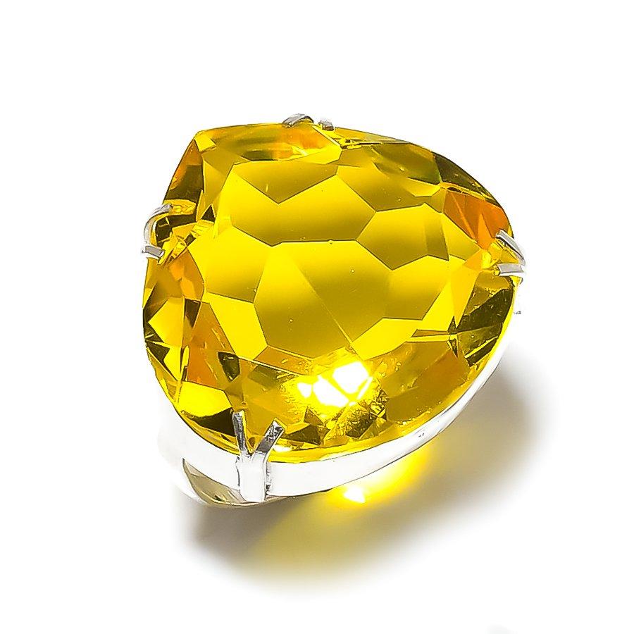 Citrine Gemstone 925 Sterling Silver Gift Jewelry Ring Size 8
