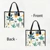 Cute Plant Printed Tote Bag Casual Large Capacity Shoulder Handbag for Daily Use