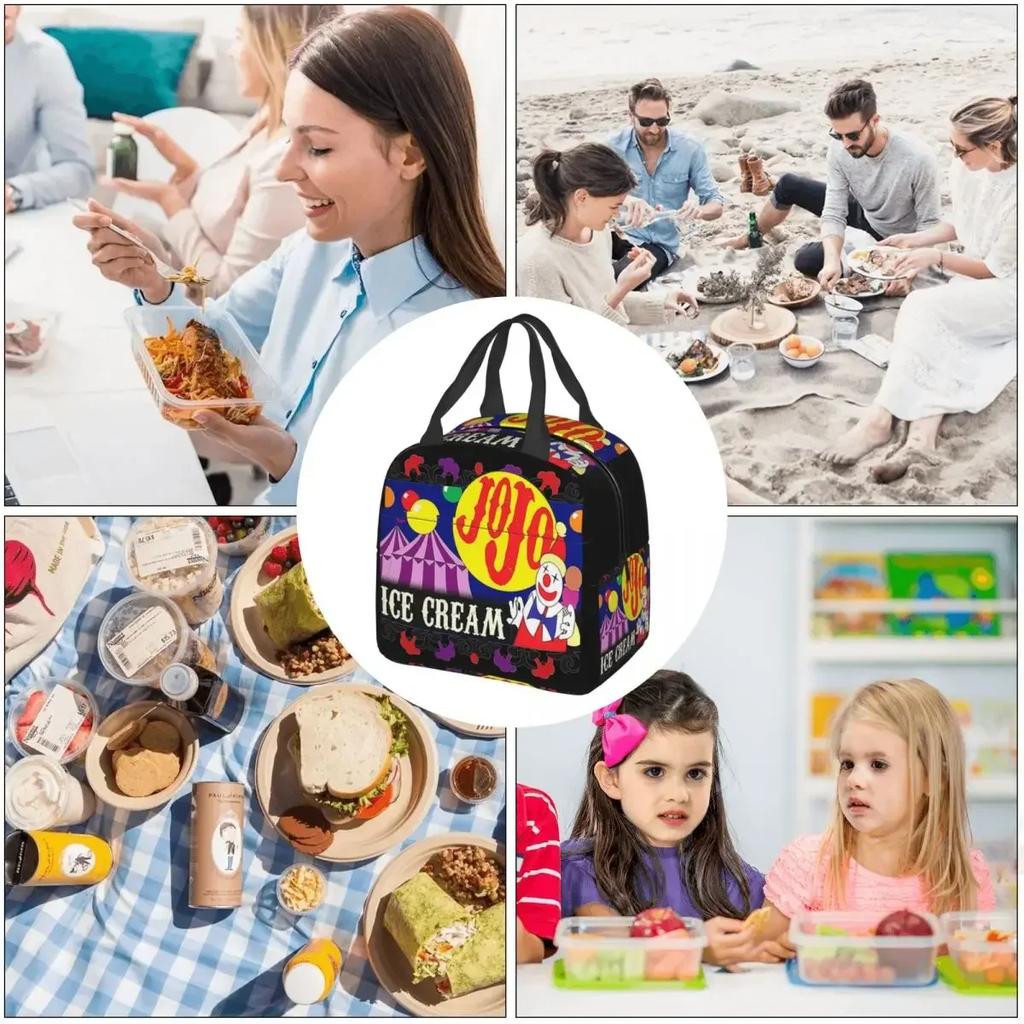 Killer Klowns From Outer Space Horror Movie (13) Insulated Lunch Bag for Women Kids Leakproof Food Boxes Thermal Lunch Box Tote