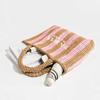 Женская модная полосатая летняя пляжная соломенная вязаная сумка на плечо, полые сумки ручной работы, портативная повседневная сумка большой вместительности