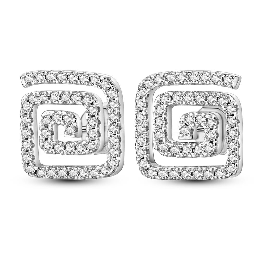 Original 925 Sterling Silver Women Hoop Earrings High Quality Shine Zircon U Shaped Classic Style Earring for Women Jewelry Gift