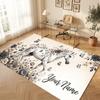 Horse Theme Soft Crystal Velvet Rug Custom Name & Text Print Non Slip Floor Rug for Bedroom Living Room