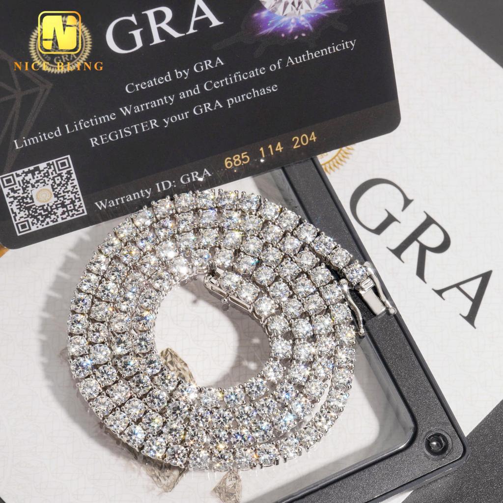 Cheapest Price Ready to Ship Moissanite Diamond Tennis Chain Necklace Bracelet Hip Hop Iced Out Jewelry VVS Moissanite Chain