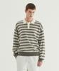 COVERNAT Striped Collar Knit Gray