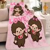 Cartoon Blanket Warm Soft Suitable For Bedroom Sofa Bed Living Room Office Travel M-Monchhichis-S Kawaii Camping Gifts