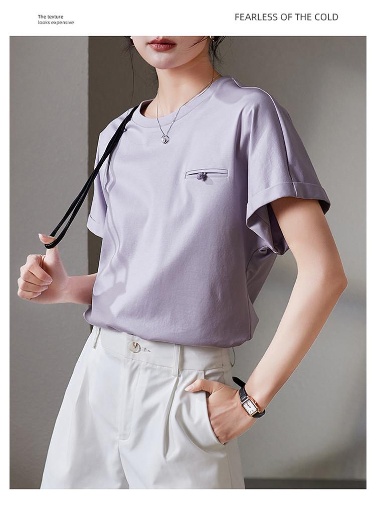 Pure cotton short-sleeved t-shirt for women