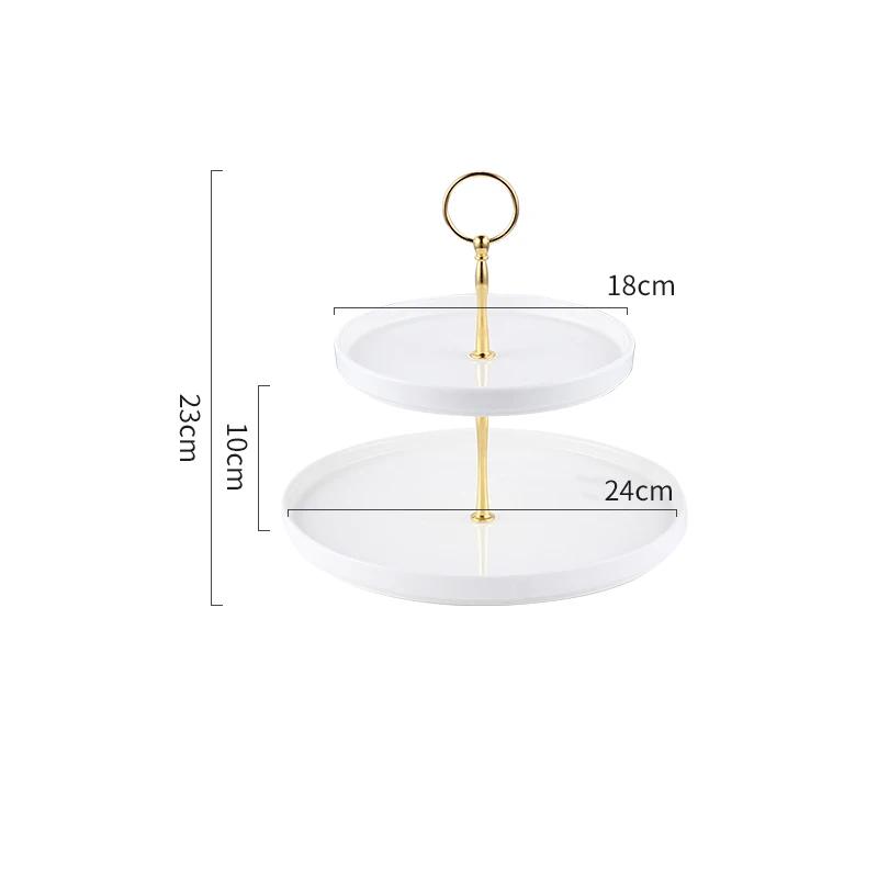 Multilayer Ceramic Fruit Plate Cake Pastry Bread Tray Snack Candy Plate Display Stand Home Kitchen Tableware Snacks Dessert Tray