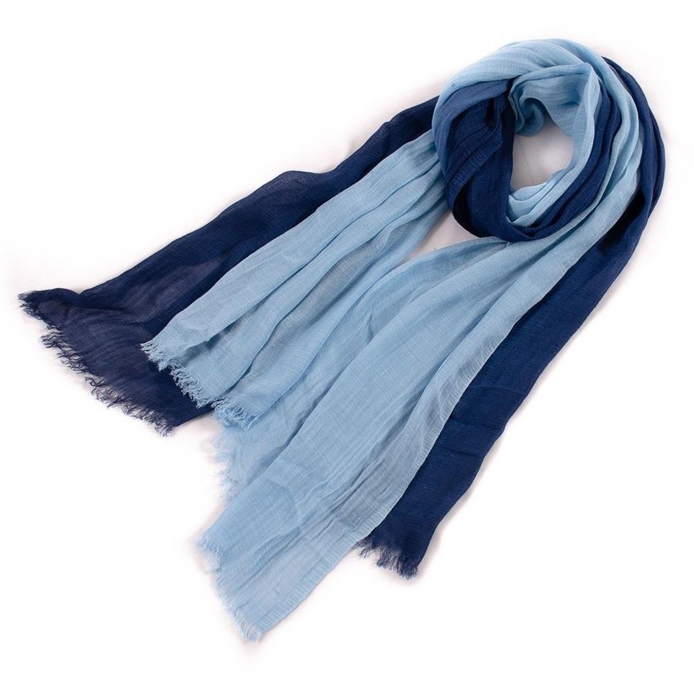 Soft Texture Cotton Scarf Simple Long Shawl Color Matching Two-Color Scarf Autumn Winter