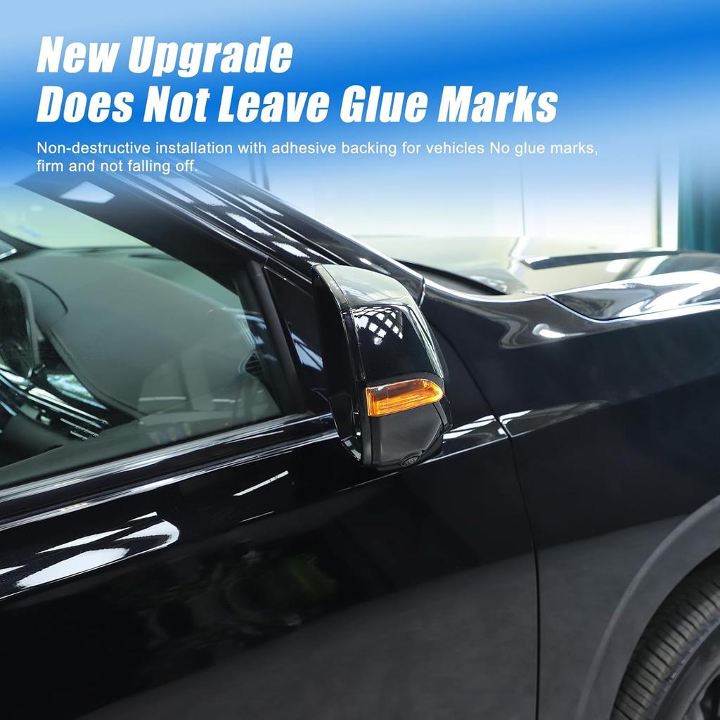 Smoked Tinted Light Cover Compatible with Cadillac Escalade 2021 2022 2023 Accessories, ABS Material Rearview Mirror Turn Signal Light Guard Covers