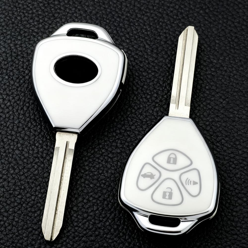 2 шт. Чехлы для брелока автоключей Подходят для Toyota Camry Rav4 Crown Avalon Corolla Reiz Venza Matrix Yaris 4 кнопки