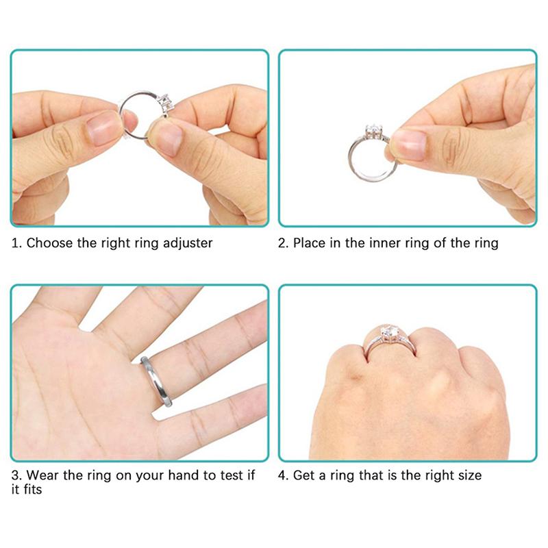 Кольцо Re-Sizer 8 размеров/набор Невидимый регулятор размера кольца Силиконовые модели переходников