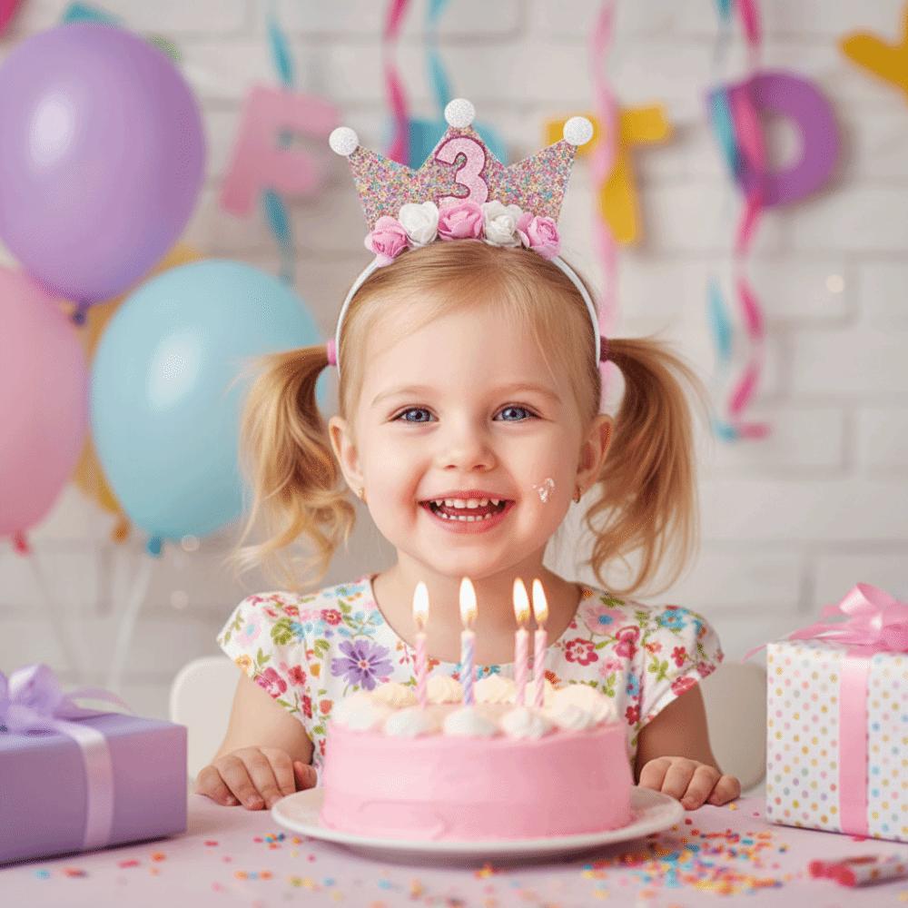 Детская повязка на голову Цветочная корона для девочек 2-6 лет Блестящая повязка на голову Принцессы Милый аксессуар для волос