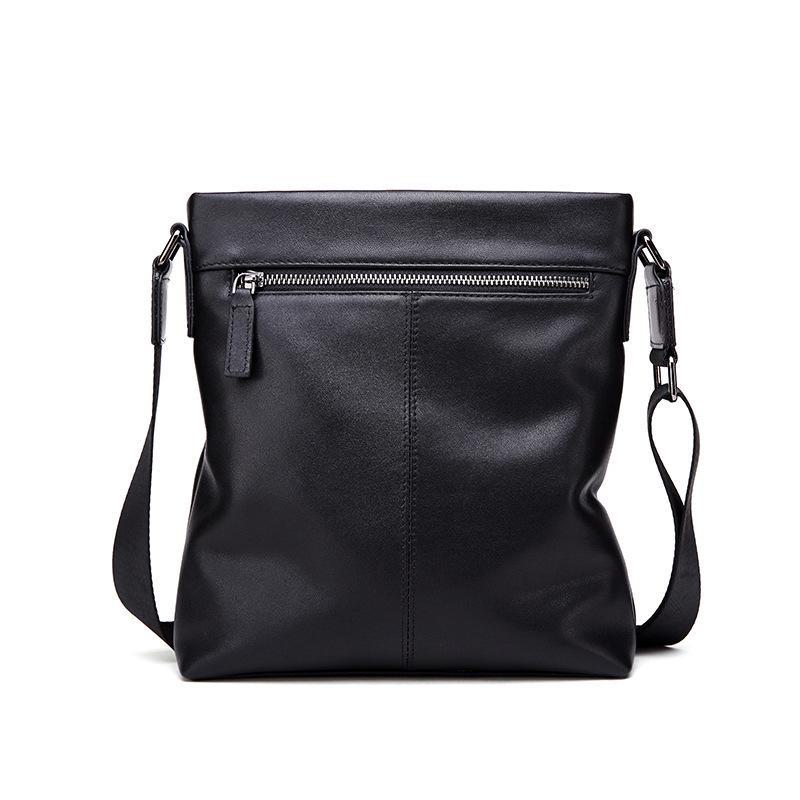 Shihua Eden Genuine Leather Men's Vertical Shoulder Messenger Bag - Trendy Korean Business Casual Backpack