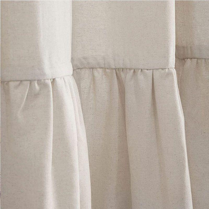 Черные linen шторы для ванной с крючками