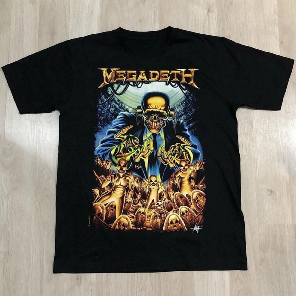 2025 Megadeth Хэви-метал РОК-ГРУППА Американский РЕТРО Короткий рукав Мужчины и Женщины Винтаж Хай-стрит Модный Бренд Ins Y2k Горячая Распродажа