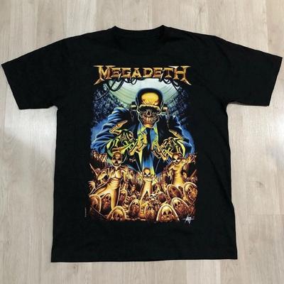 2025 Megadeth Хэви-метал РОК-ГРУППА Американский РЕТРО Короткий рукав Мужчины и Женщины Винтаж Хай-стрит Модный Бренд Ins Y2k Горячая Распродажа