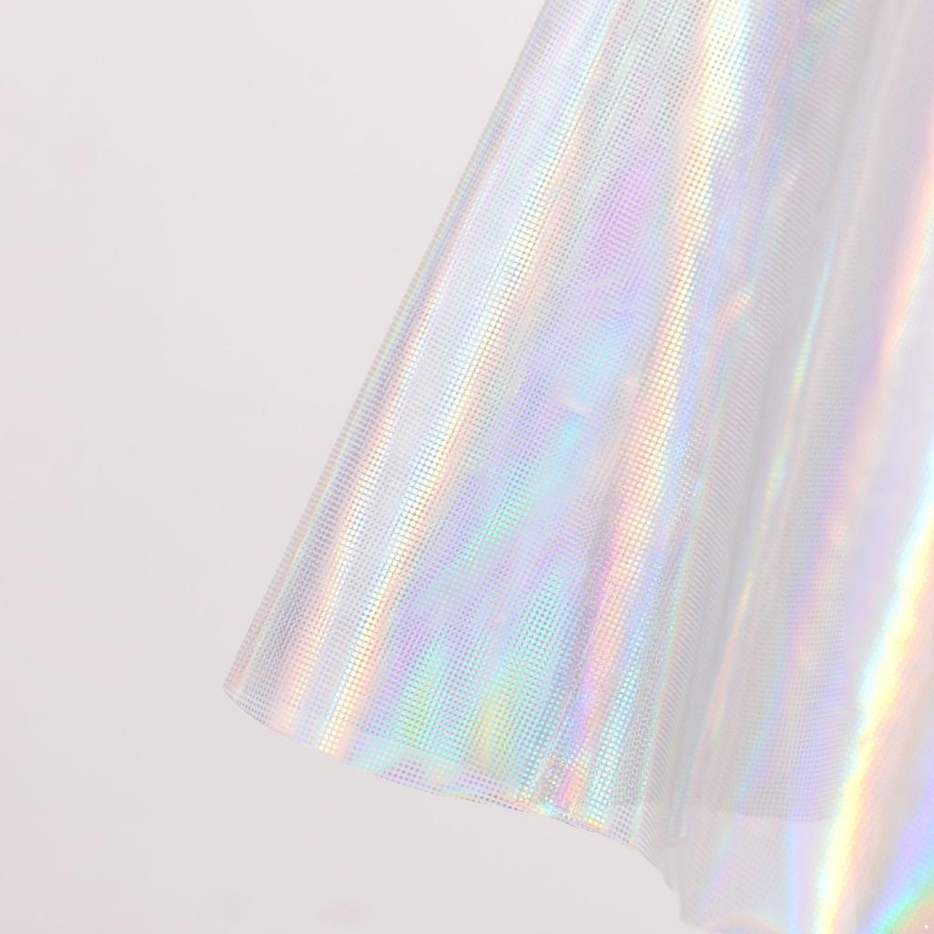 Женская Прозрачная Расклешенная Юбка Клубная Глянцевая Блестящая Высокая Талия Молния Сзади Мини-юбка