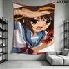 The Melancholy of Haruhi Suzumiya Wall Tapestry Aesthetic Wall Hanging Printed Fabric Blanket Decorative Tapestries for Bedroom Living Room Home Decor