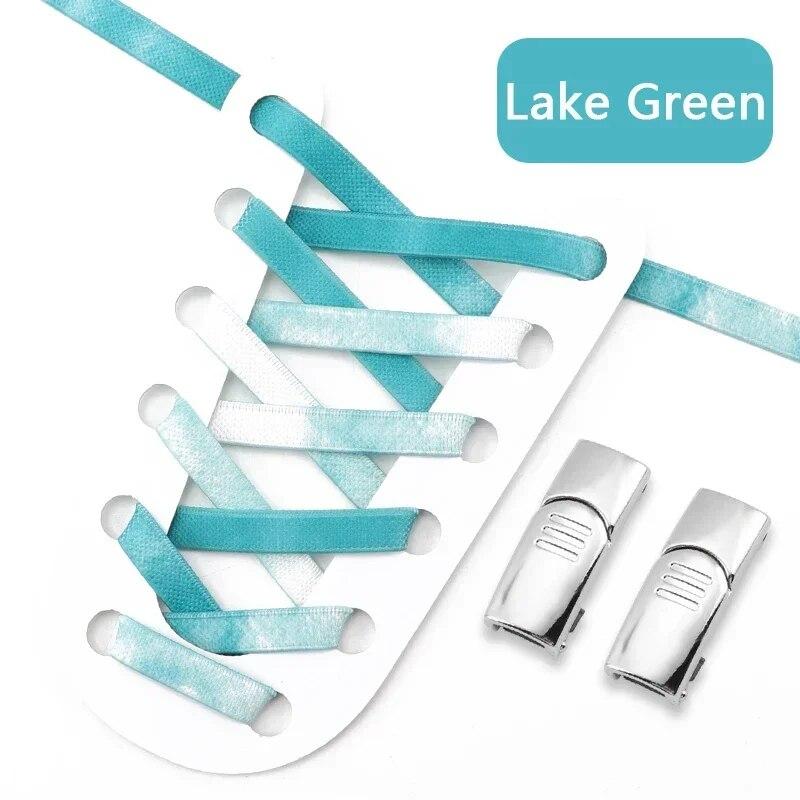 1Pair 8MM Wide Flat Rainbow Shoelaces Elastic Laces Sneakers Magnetic Lock No Tie Shoe Laces Adults Kids Rubber Bands for Shoes