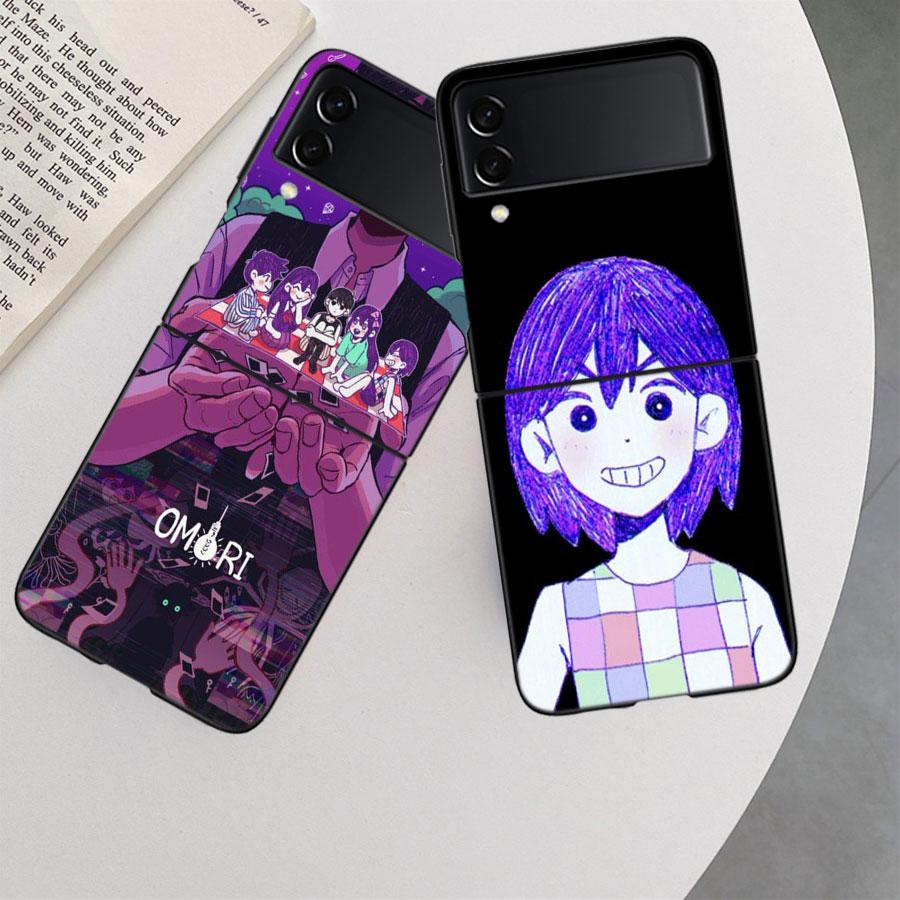 Игровой мультяшный чехол O-Omori для Samsung Galaxy Z Flip 6 5G Z Flip 5 4 3 5G Черный Жесткий Чехол для Мобильного Телефона Роскошная Поликарбонатная Защитная Крышка Coque