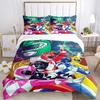 3pcs Power Rangers Dino Charge Bedding Set - Includes 1 Quilt Cover and 2 Pillowcases, Comfortable Bedding with Stylish Design for Bedroom,