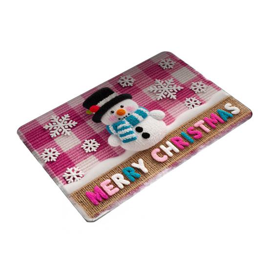 Рождественский коврик для пола с 3D-эффектом, коврик для двери с рисунком Санты, приветственный коврик, нескользящий коврик для пола с изображением рождественской елки и снеговика для прихожей, крыльца, праздничного домашнего декора