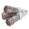 3 Way Connector Chrome Plated Pneumatic Component Carbon Steel G1 2in Thread Quick Coupler