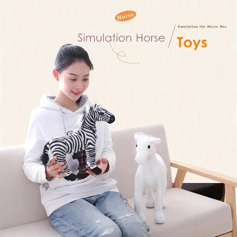 30 см имитация лошади, плюшевые игрушки, милые мягкие игрушки, кукла Зебра, мягкая реалистичная игрушка-лошадь, детский подарок на день рождения