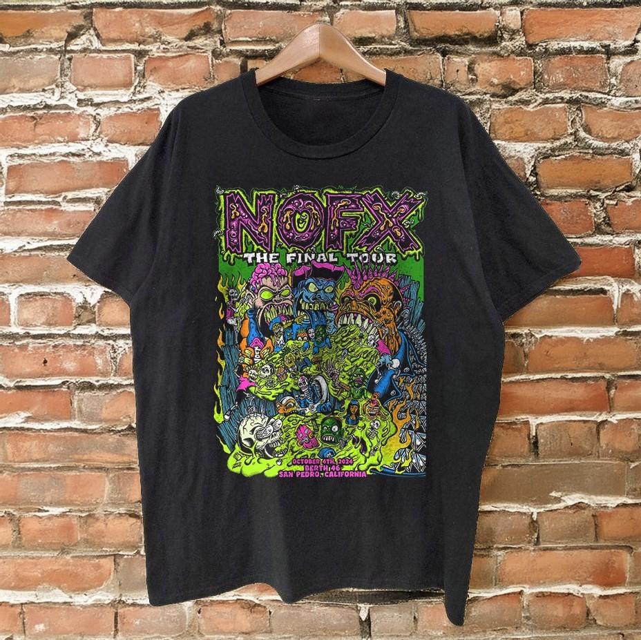 Nofx The Final Tour CA Black Cotton Tshirt Size S5XL Unisex T-Shirt